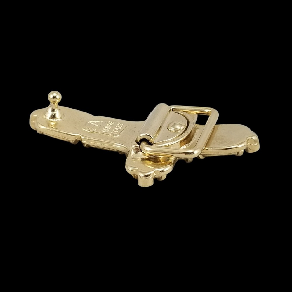 Abel Brand Gold Tone Cross Belt Buckle Embellished Crystals Made in Italy - Picture 8 of 11